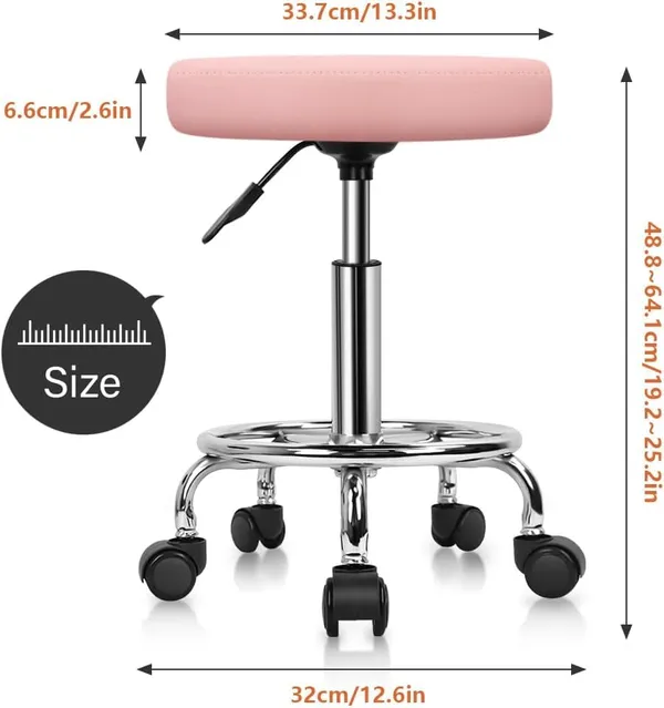 Pu_Leather_Rolling_Stool_With_Footrest