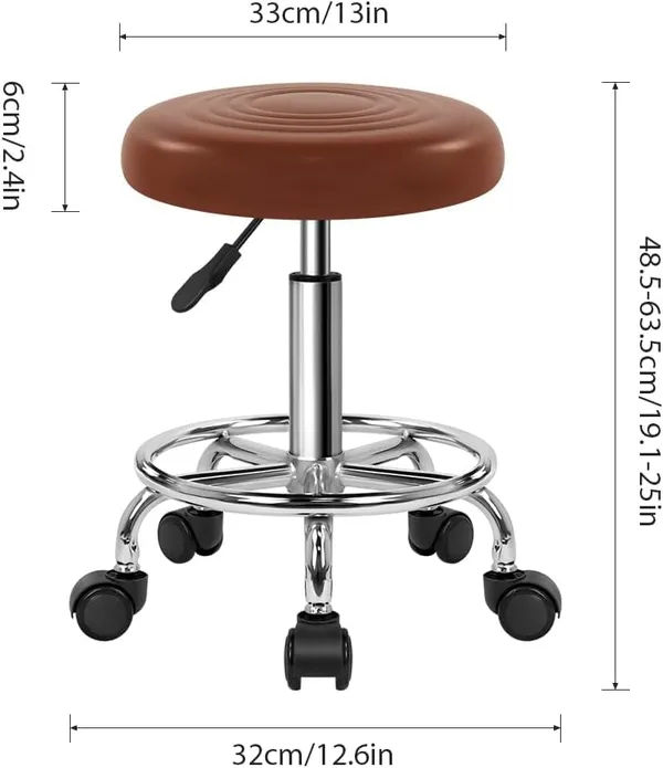 Pu_Leather_Rolling_Stool_With_Footrest
