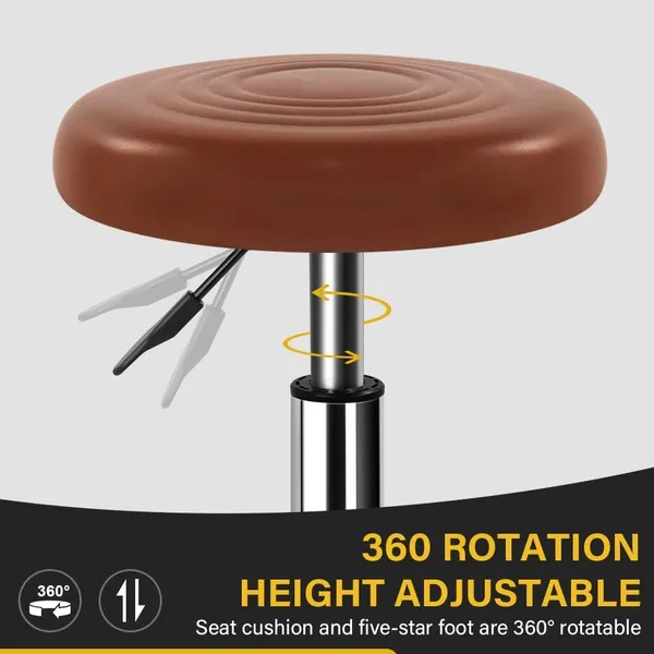 Pu_Leather_Rolling_Stool_With_Footrest
