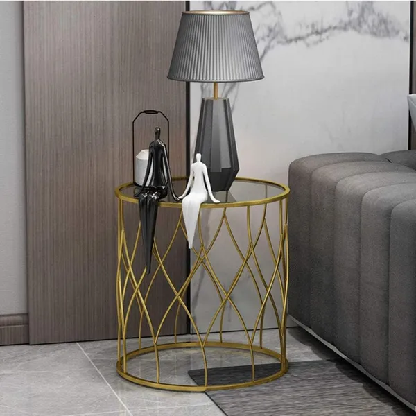 Round_Glass_Coffee_Table_Set_Nu_Invention_Metal_Frame_Side_Tables