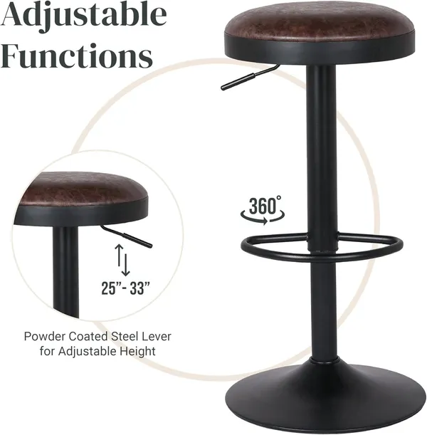 Pu_Leather_Swivel_Bar_Stool_With_Footrest