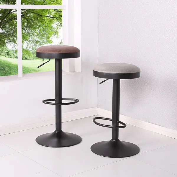 Pu_Leather_Swivel_Bar_Stool_With_Footrest
