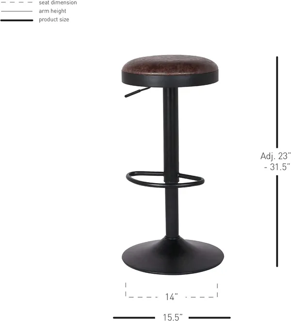 Pu_Leather_Swivel_Bar_Stool_With_Footrest