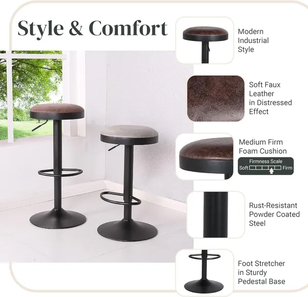 Pu_Leather_Swivel_Bar_Stool_With_Footrest