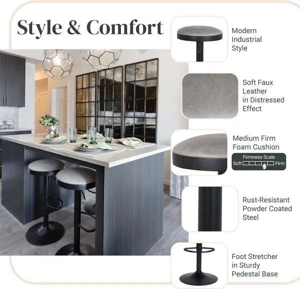 Pu_Leather_Swivel_Bar_Stool_With_Footrest