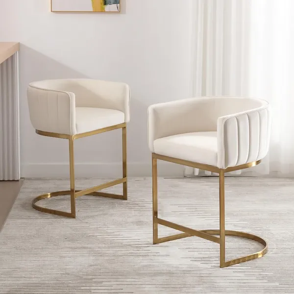 Velvet_Upholstered_Counter_Height_Bar_Stool_With_Arms