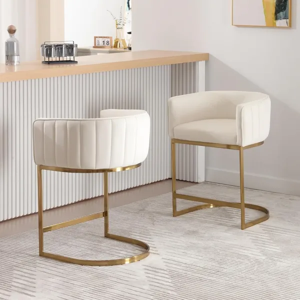 Velvet_Upholstered_Counter_Height_Bar_Stool_With_Arms