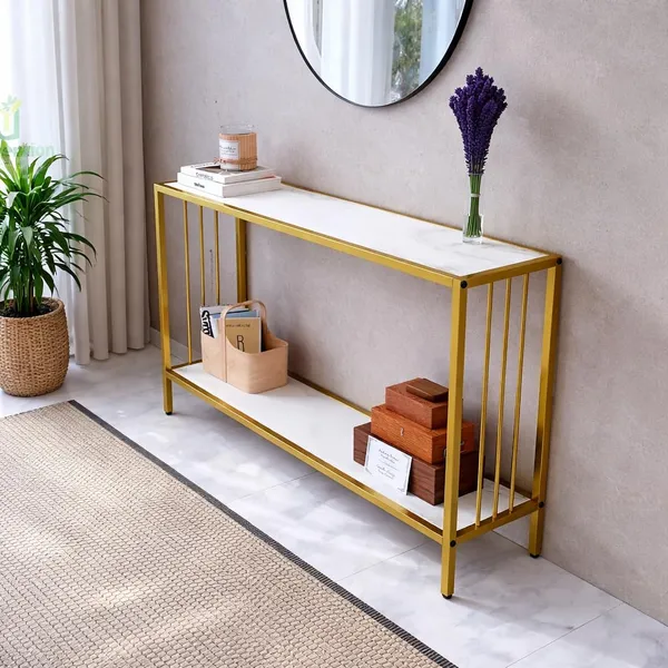 Console_Table_With_Marble_Finish_Wooden_Top
