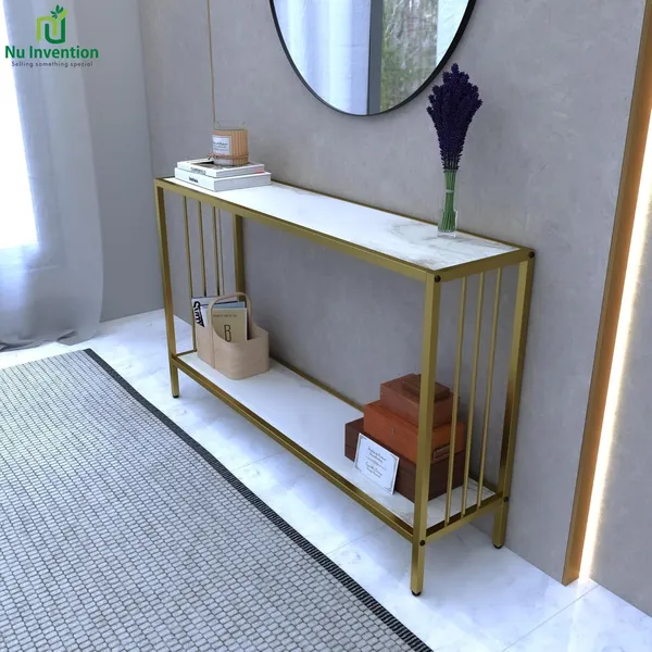 Console_Table_With_Marble_Finish_Wooden_Top