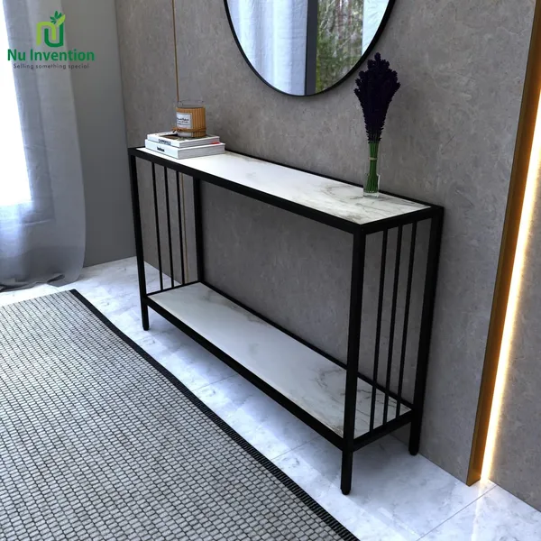 Console_Table_With_Marble_Finish_Wooden_Top