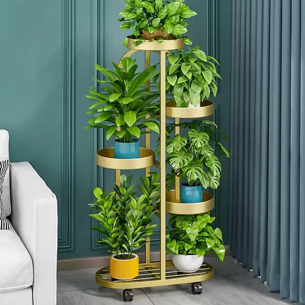 4_Tier_Round_Metal_Plant_Stand_With_Wheels