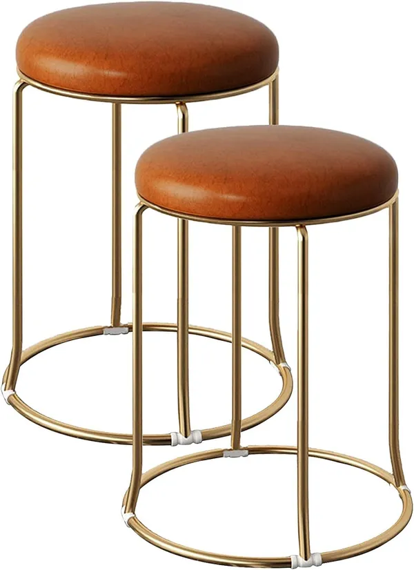 Round_Leather_Metal_Stool