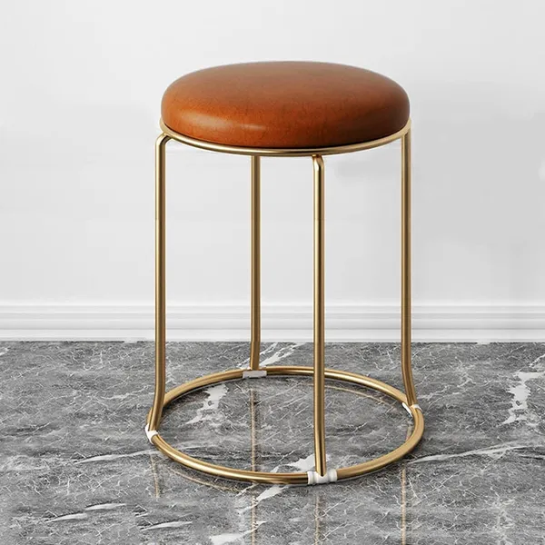 Round_Leather_Metal_Stool