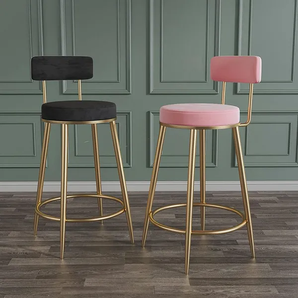 Velvet_Upholstered_Bar_Stool_With_Backrest