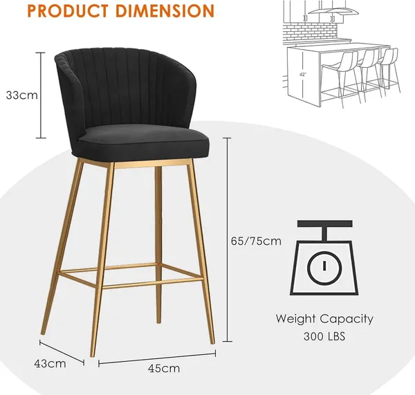 Velvet_Bar_Stool_With_Backrest