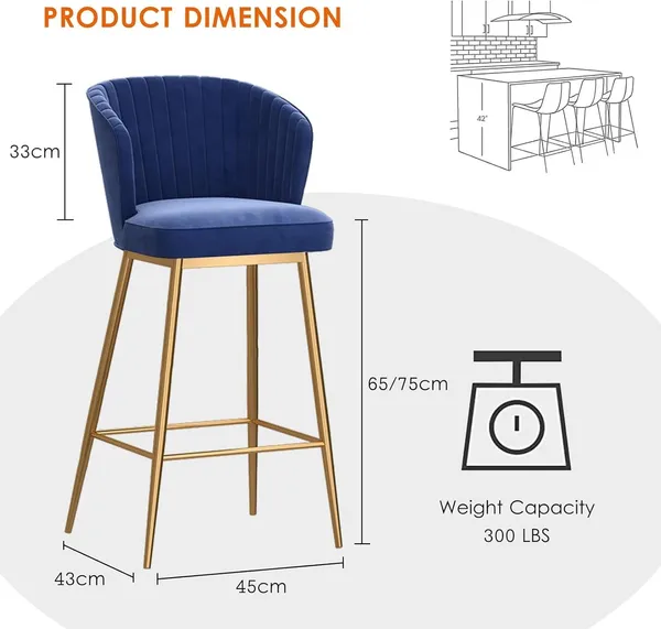 Velvet_Bar_Stool_With_Backrest