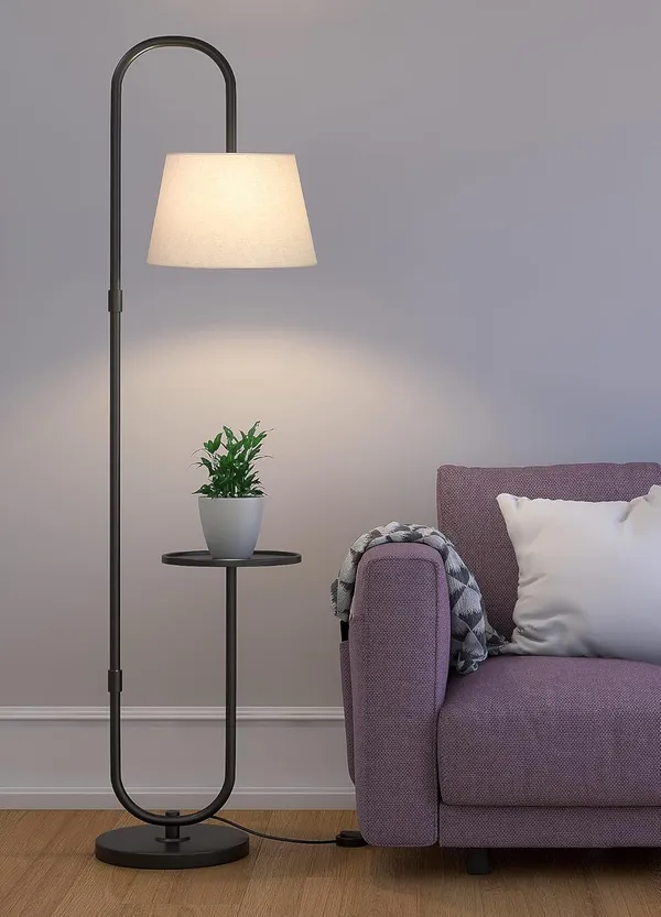 Floor_Lamp_With_Table_Shelf_And_Fabric_Shade