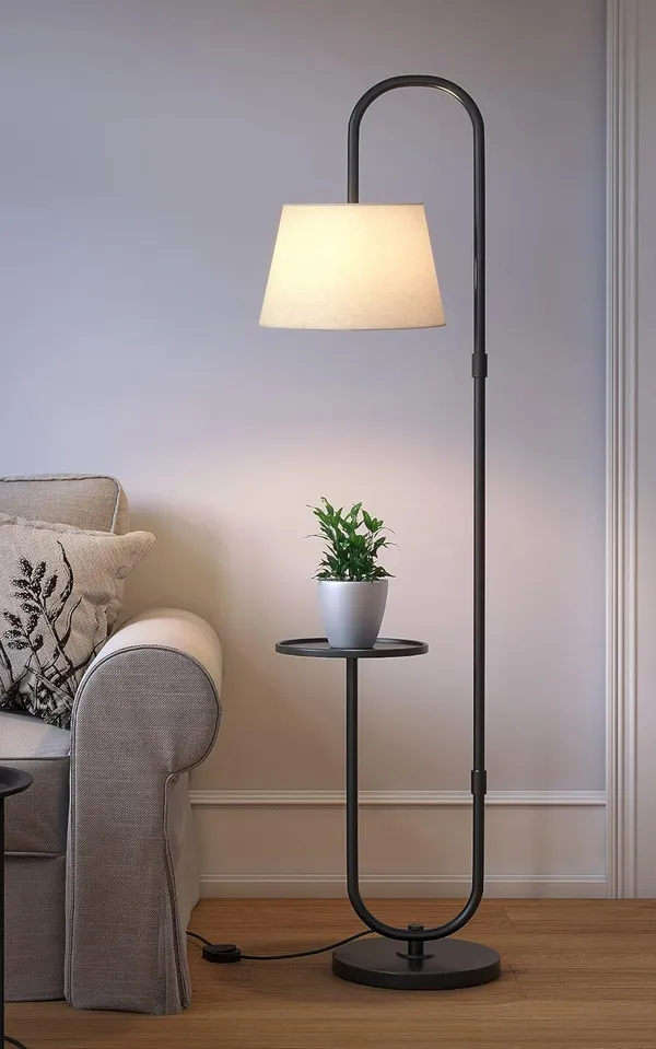 Floor_Lamp_With_Table_Shelf_And_Fabric_Shade