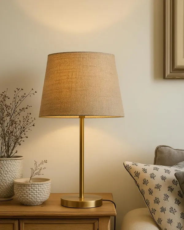 Table_Lamp_With_Brass_Finish_And_Fabric_Shade