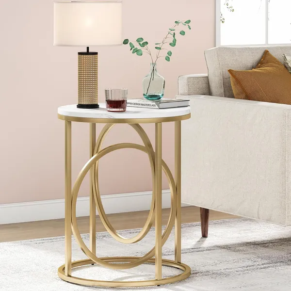 Round_End_Table_With_Marble_Top_And_Metal_Frame