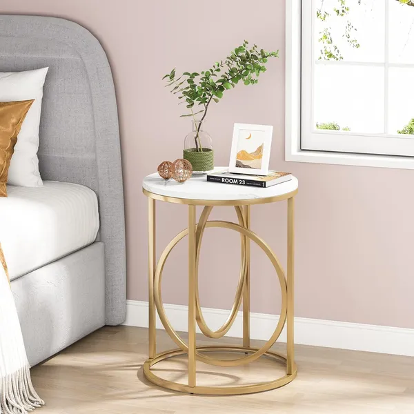 Round_End_Table_With_Marble_Top_And_Metal_Frame