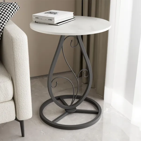 Round_Side_Table_With_Marble_Finish_Top_And_Metal_Base