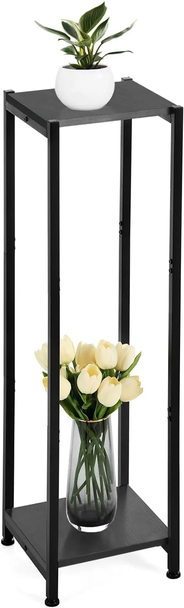 2_Tier_Plant_Stand_With_Wood_Shelves