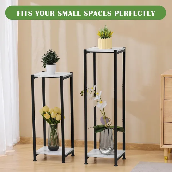 2_Tier_Plant_Stand_With_Wood_Shelves