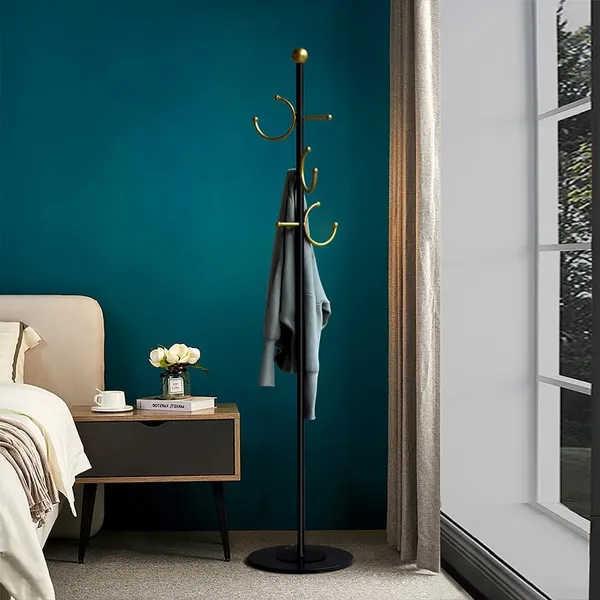 Free_Standing_Coat_Rack_With_Metal_Hooks