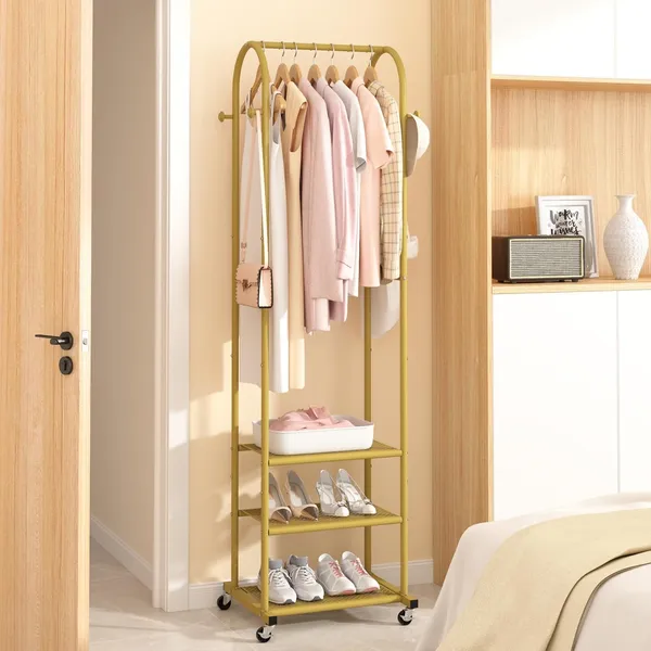 Clothing_Rack_With_Wheels_And_Shelves