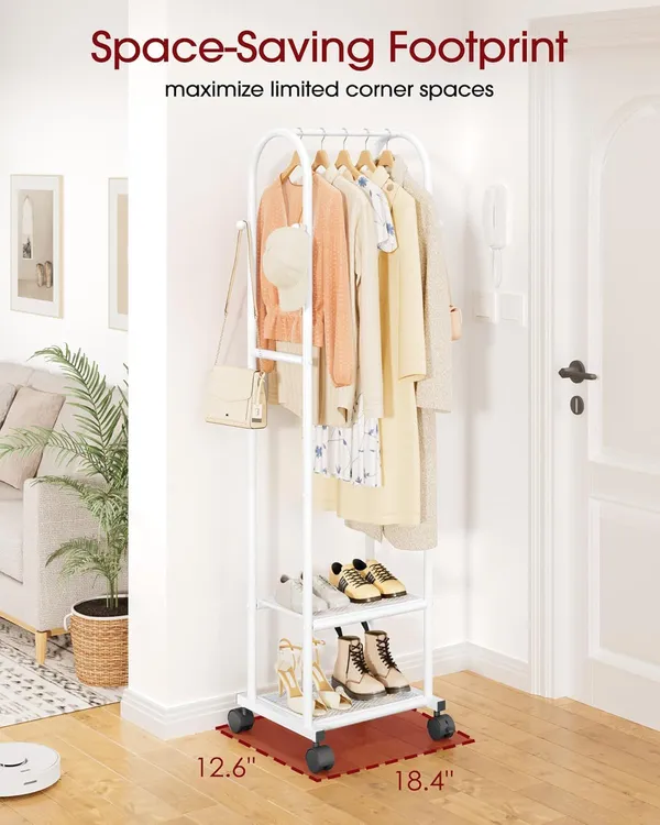 Heavy_Duty_Clothes_Rack_With_Mesh_Shoe_Shelves