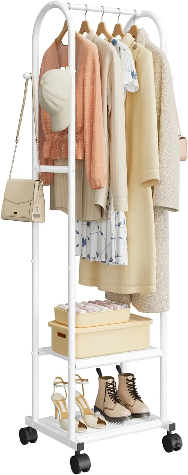 Heavy_Duty_Clothes_Rack_With_Mesh_Shoe_Shelves