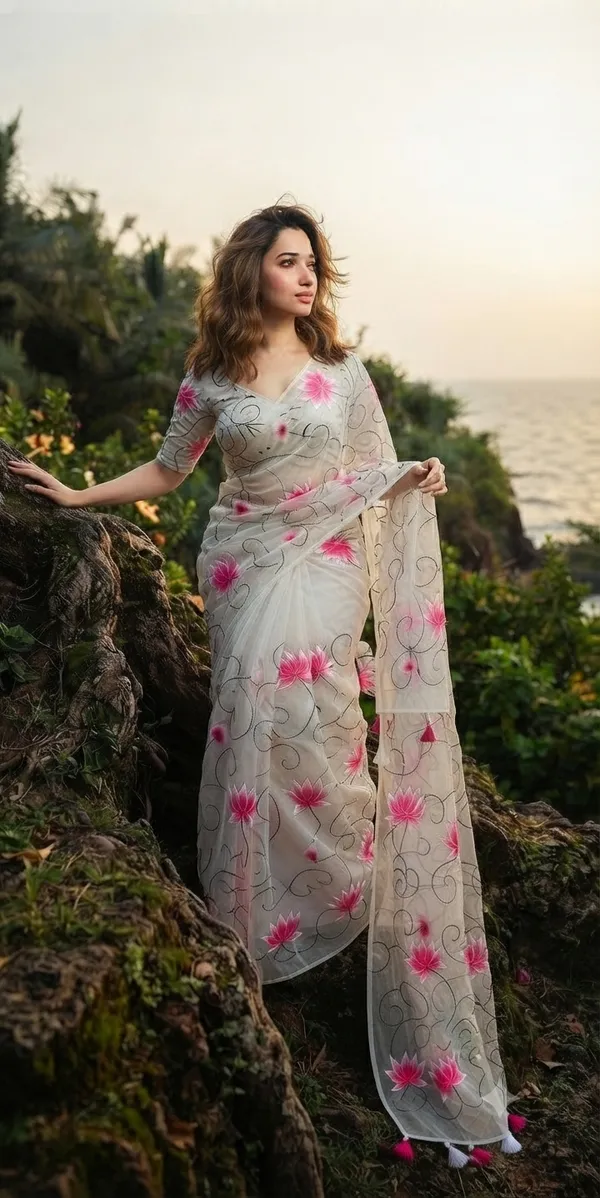 120_Count_Mul_Cotton_Saree_Hand_Print_Without_Blouse_Piece_Quality_Premium_Thin