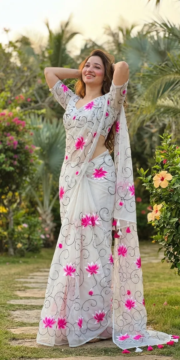 120_Count_Mul_Cotton_Saree_Hand_Print_Without_Blouse_Piece_Quality_Premium_Thin