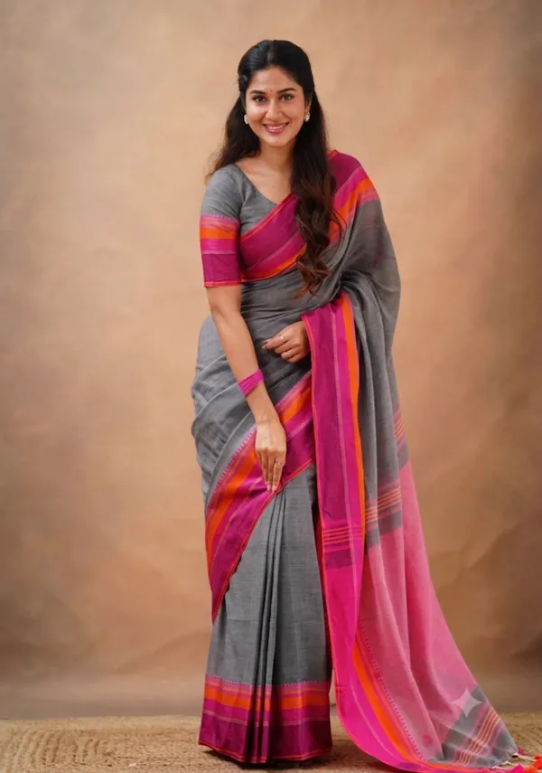 Handloom_Kolka_Woven_Design_100%_Cotton_Saree_With_Blouse_Piece
