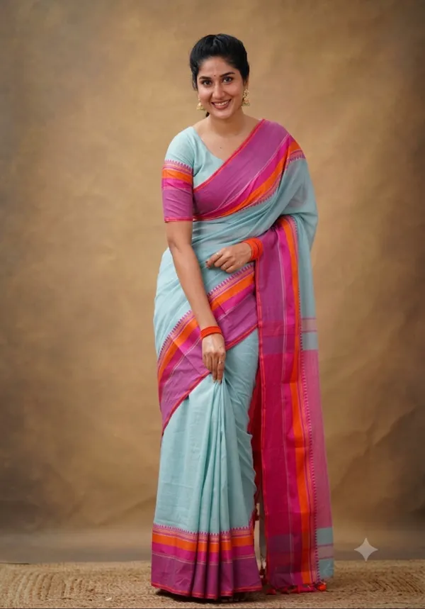 Handloom_Kolka_Woven_Design_100%_Cotton_Saree_With_Blouse_Piece