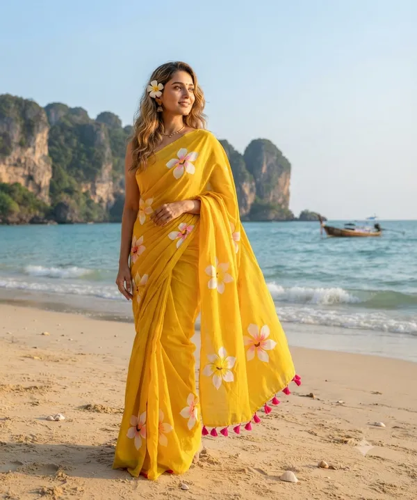 120_Count_Mul_Cotton_Saree_Hand_Print_Without_Blouse_Piece_Quality_Premium_Thin