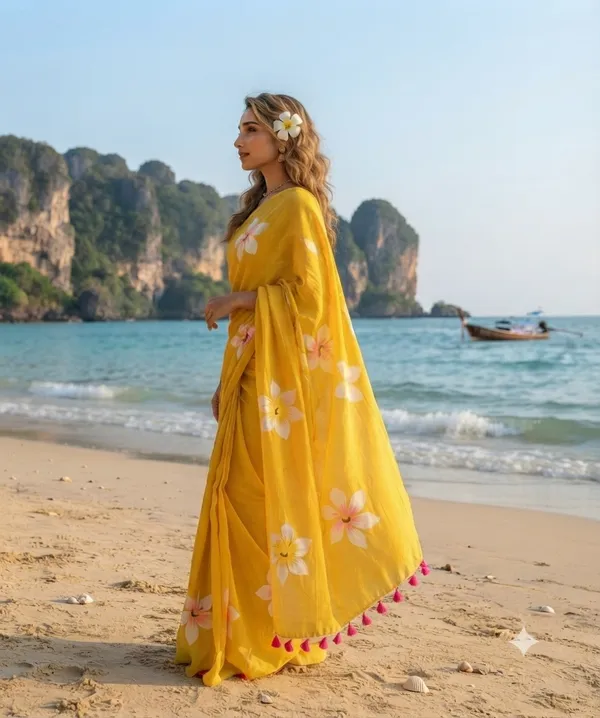 120_Count_Mul_Cotton_Saree_Hand_Print_Without_Blouse_Piece_Quality_Premium_Thin