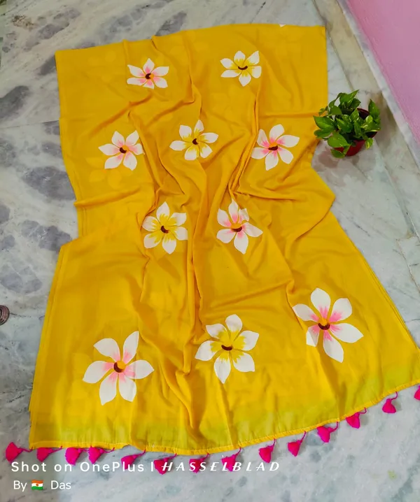120_Count_Mul_Cotton_Saree_Hand_Print_Without_Blouse_Piece_Quality_Premium_Thin