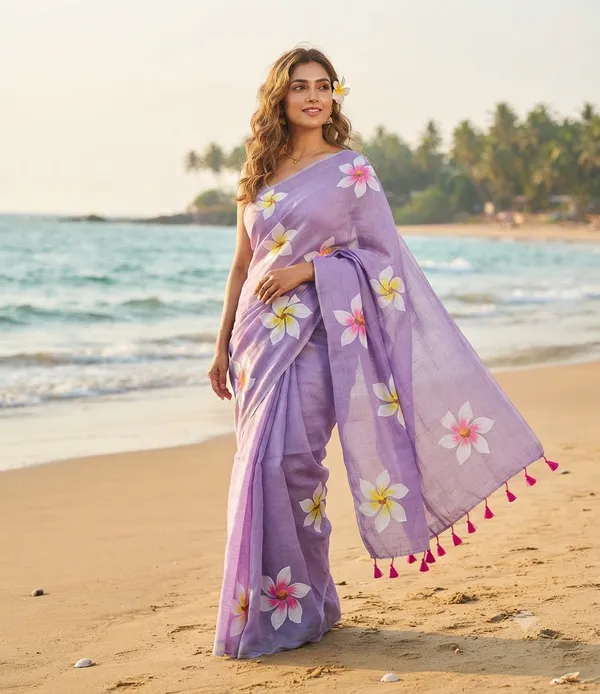 120_Count_Mul_Cotton_Saree_Hand_Print_Without_Blouse_Piece_Quality_Premium_Thin