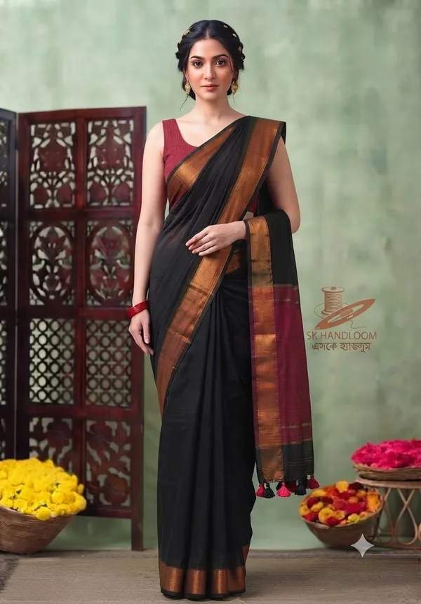 100%_pure_viscos_cotton_handlom_with_trademark_contrast,_Pallu_Blouse,_please