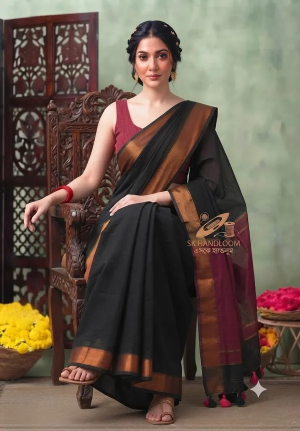 100%_pure_viscos_cotton_handlom_with_trademark_contrast,_Pallu_Blouse,_please