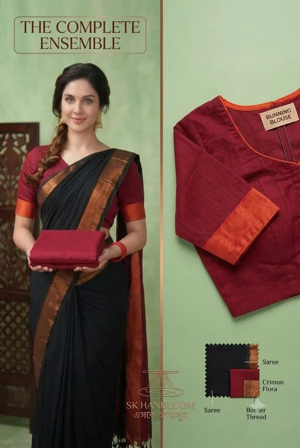 100%_pure_viscos_cotton_handlom_with_trademark_contrast,_Pallu_Blouse,_please