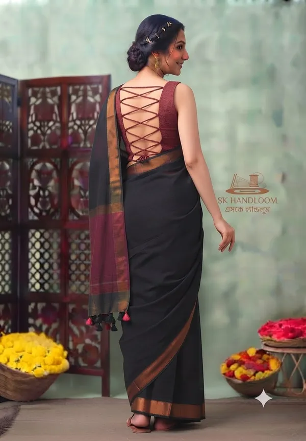 100%_pure_viscos_cotton_handlom_with_trademark_contrast,_Pallu_Blouse,_please