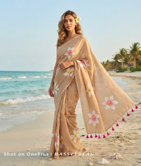 120_Count_Mul_Cotton_Saree_Hand_Print_Without_Blouse_Piece_Quality_Premium_Thin