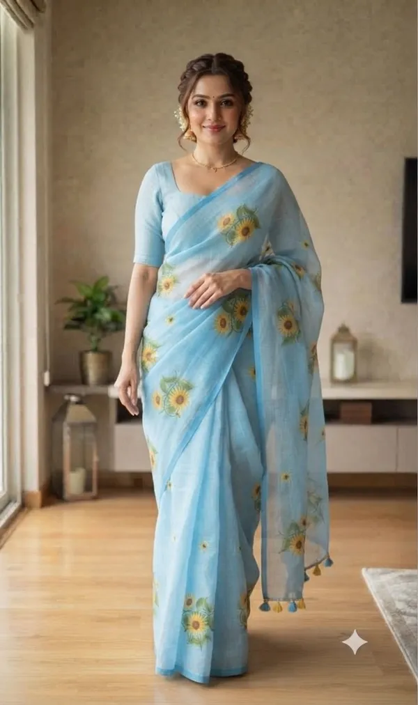 120_count_Mall_Cotton_Saree_embroidery_work__Without_Blouse_Piece_Quality_Premium_Thin