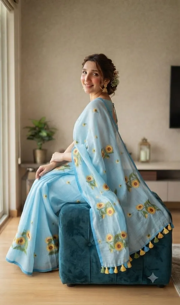 120_count_Mall_Cotton_Saree_embroidery_work__Without_Blouse_Piece_Quality_Premium_Thin
