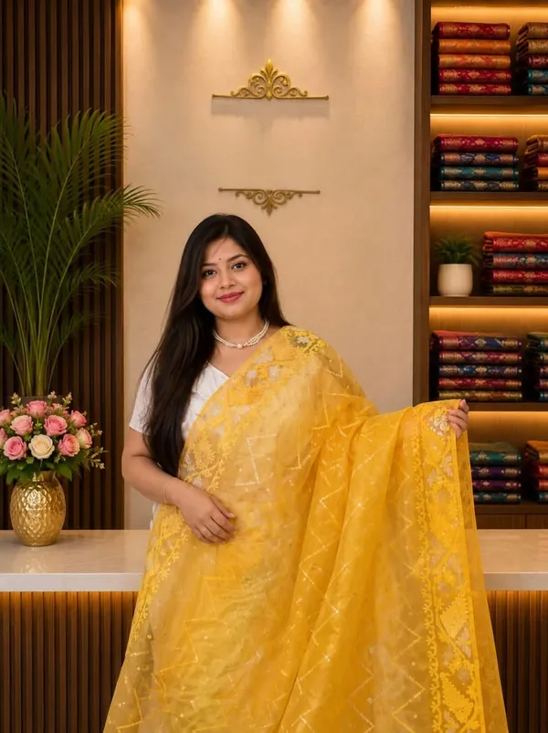 Exclusive_Soft_Dhakai_Jamdani_Saree_With_A_Running_Blouse_Piece