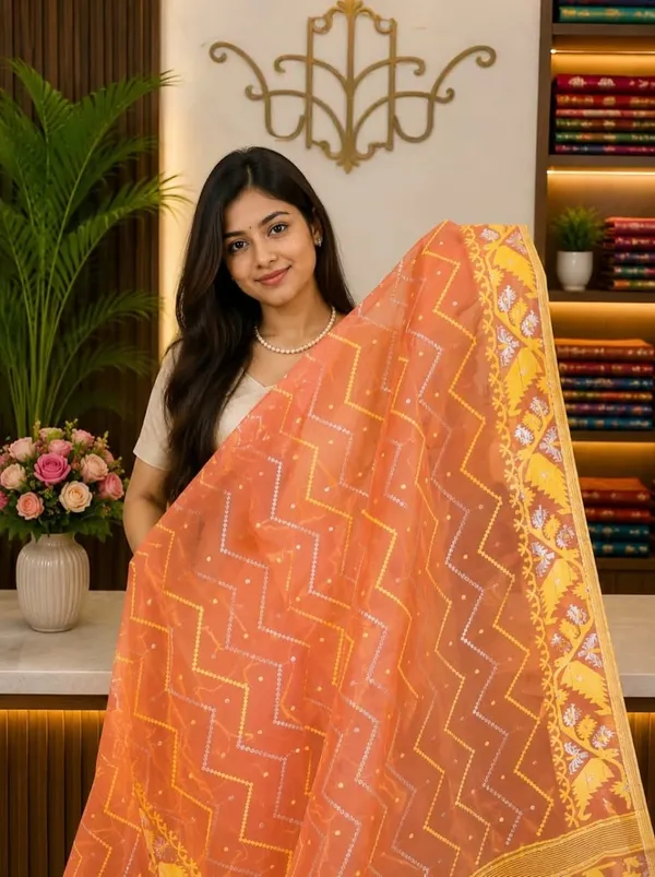 Exclusive_Soft_Dhakai_Jamdani_Saree_With_A_Running_Blouse_Piece