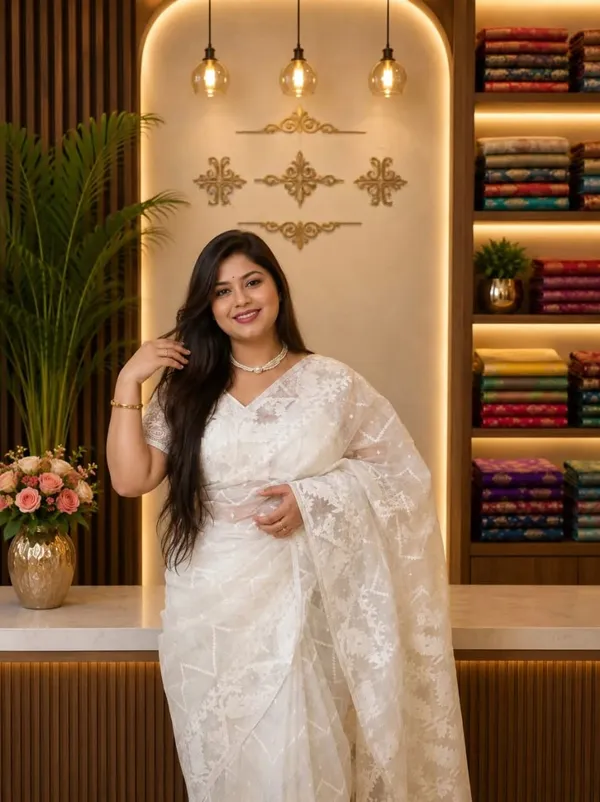 Exclusive_Soft_Dhakai_Jamdani_Saree_With_A_Running_Blouse_Piece